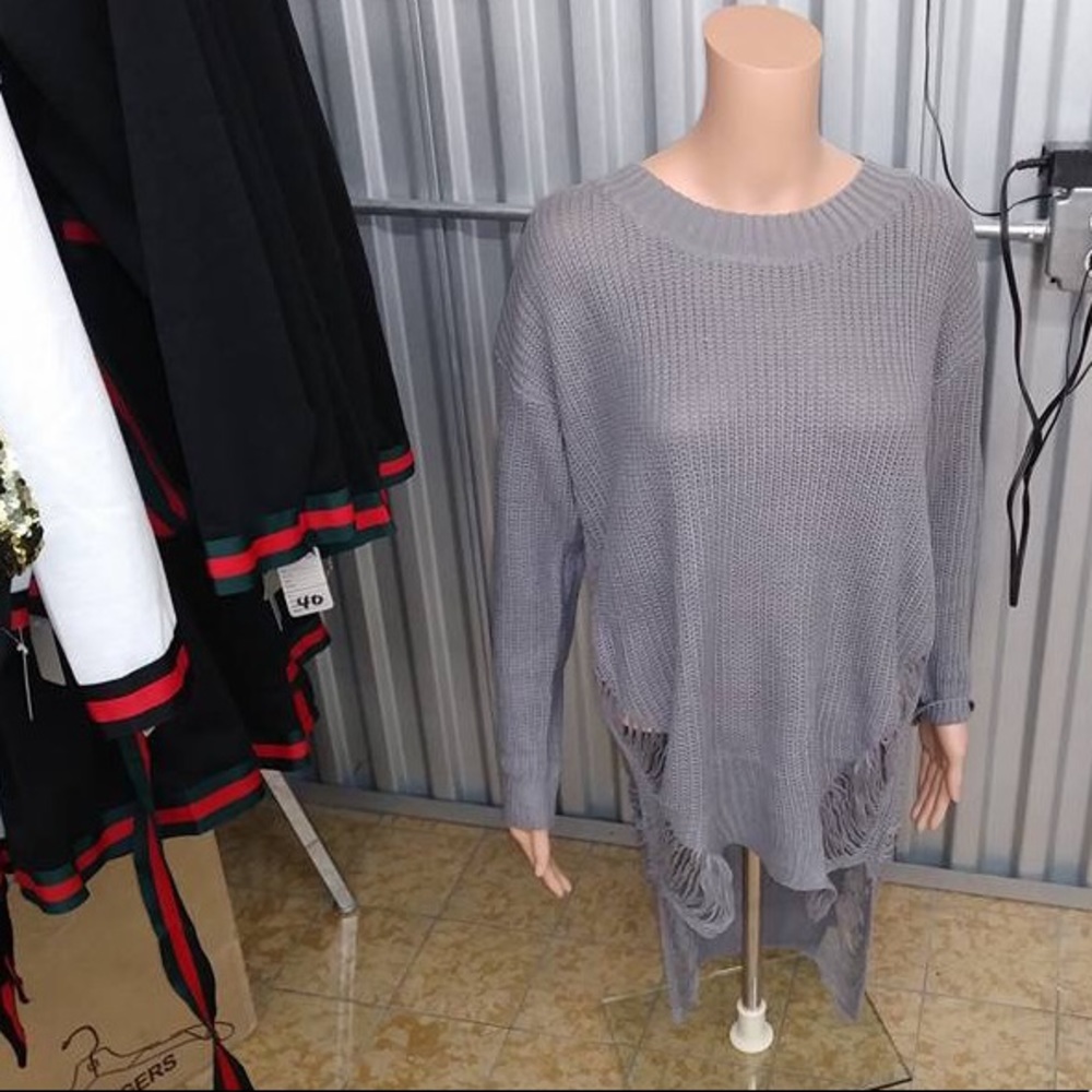 Grey distressed Sweater